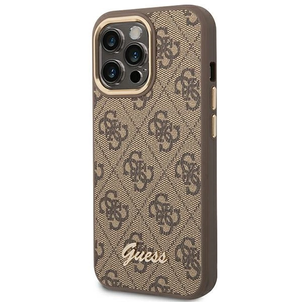 Guess GUHCP14LHG4SHW iPhone 14 Pro 6,1" rudas kietas dėklas 4G Vintage Gold Logo - Image 2