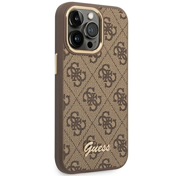 Guess GUHCP14LHG4SHW iPhone 14 Pro 6,1" rudas kietas dėklas 4G Vintage Gold Logo - Image 4