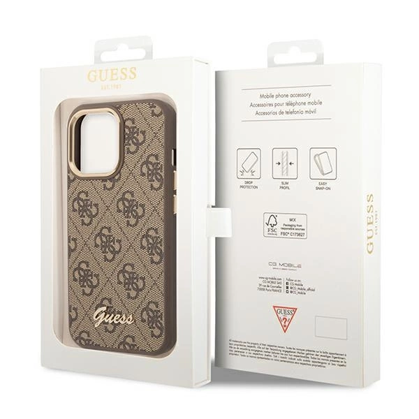 Guess GUHCP14LHG4SHW iPhone 14 Pro 6,1" rudas kietas dėklas 4G Vintage Gold Logo - Image 8