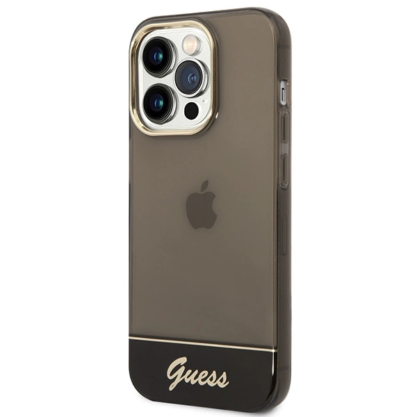 Guess GUHCP14LHGCOK iPhone 14 Pro 6,1" juodas kietas dėklas Translucent - Image 2