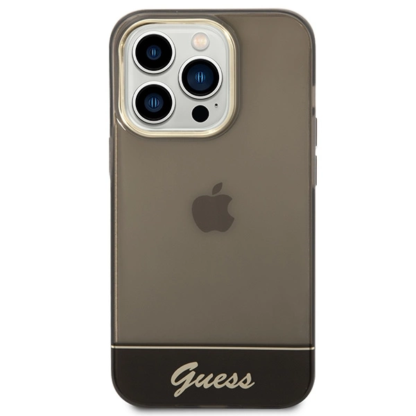 Guess GUHCP14LHGCOK iPhone 14 Pro 6,1" juodas kietas dėklas Translucent - Image 3