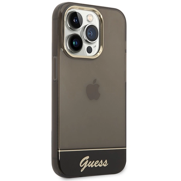 Guess GUHCP14LHGCOK iPhone 14 Pro 6,1" juodas kietas dėklas Translucent - Image 4