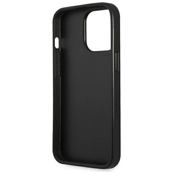 Guess GUHCP14LPSATLK iPhone 14 Pro 6,1" juodas kietas dėklas Saffiano Triangle Logo - Image 7