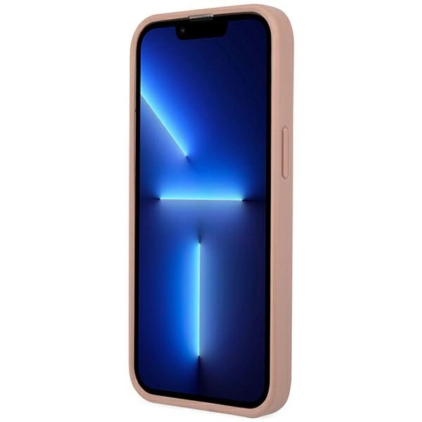 Guess GUHCP14LPSATLP iPhone 14 Pro 6,1" rožinis kietas dėklas Saffiano Triangle Logo - Image 5