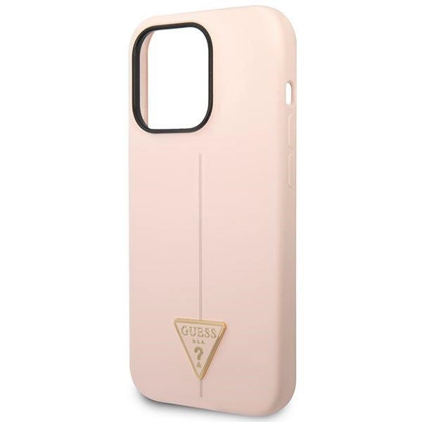Guess GUHCP14LSLTGP iPhone 14 Pro 6,1" rožinis kietas dėklas Silicone Triangle - Image 6