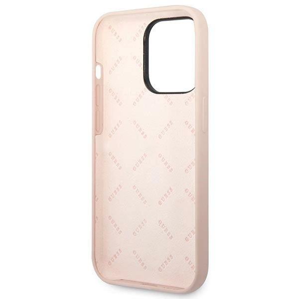 Guess GUHCP14LSLTGP iPhone 14 Pro 6,1" rožinis kietas dėklas Silicone Triangle - Image 7