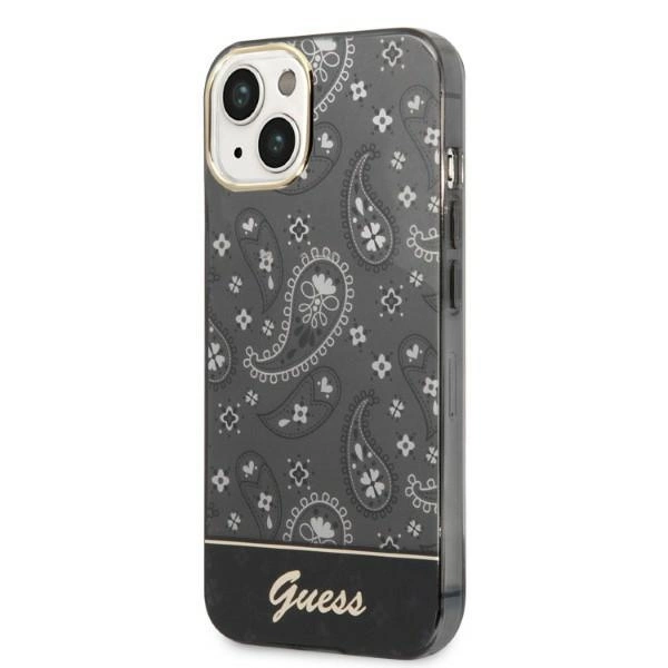 Guess GUHCP14MHGBNHK iPhone 14 Plus 6,7" juodas kietas dėklas Bandana Paisley - Image 2