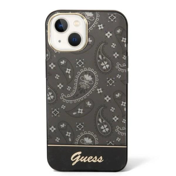Guess GUHCP14MHGBNHK iPhone 14 Plus 6,7" juodas kietas dėklas Bandana Paisley - Image 3