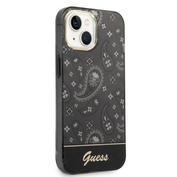 Guess GUHCP14MHGBNHK iPhone 14 Plus 6,7" juodas kietas dėklas Bandana Paisley - Image 4