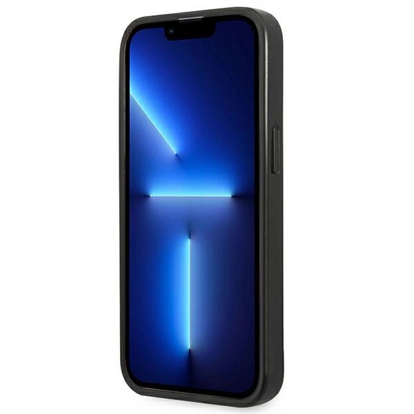 Guess GUHCP14MPSATLG iPhone 14 Plus 6,7" sidabrinis kietas dėklas Saffiano Triangle Logo - Image 5