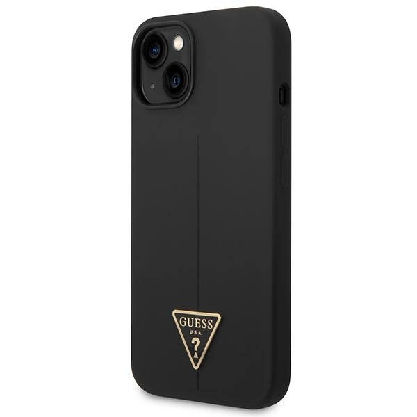 Guess GUHCP14MSLTGK iPhone 14 Plus 6,7" juodas kietas dėklas Silicone Triangle - Image 2
