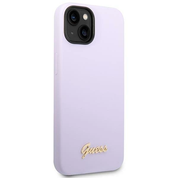 Guess GUHCP14SSLSMU iPhone 14 6,1" violetinis kietas dėklas Silicone Vintage Gold Logo - Image 4