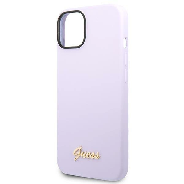 Guess GUHCP14SSLSMU iPhone 14 6,1" violetinis kietas dėklas Silicone Vintage Gold Logo - Image 6