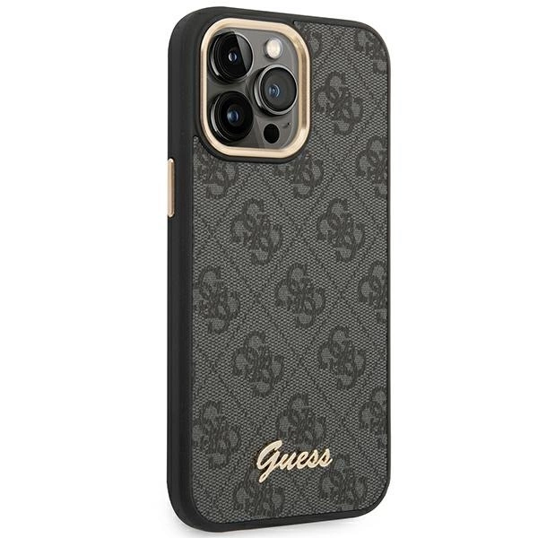 Guess GUHCP14XHG4SHK iPhone 14 Pro Max 6,7" juodas kietas dėklas 4G Vintage Gold Logo - Image 4