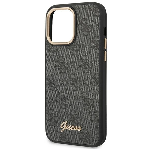 Guess GUHCP14XHG4SHK iPhone 14 Pro Max 6,7" juodas kietas dėklas 4G Vintage Gold Logo - Image 6