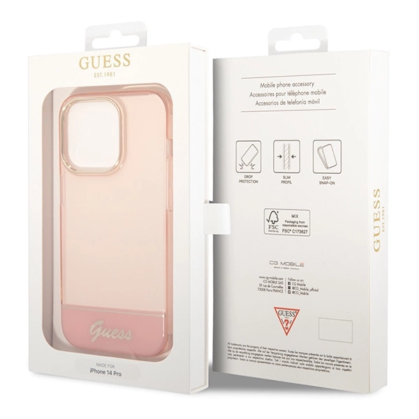 Guess Translucent dėklas iPhone 14 Pro Max 6,7" – rožinis - Image 8