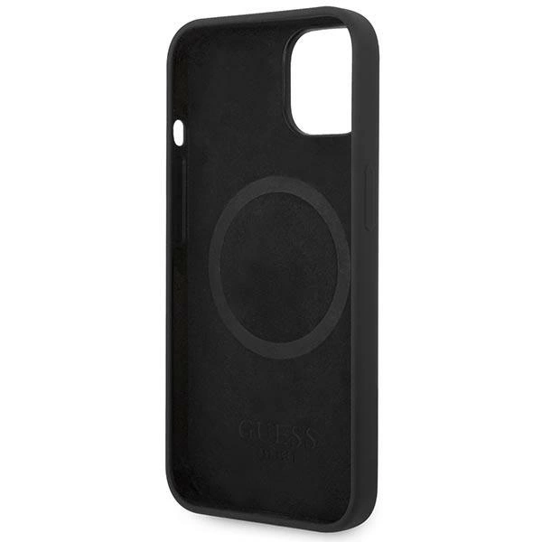 Guess GUHMP14MSBPLK iPhone 14 Plus 6,7" juodas kietas dėklas Silicone Logo Plate MagSafe - Image 7