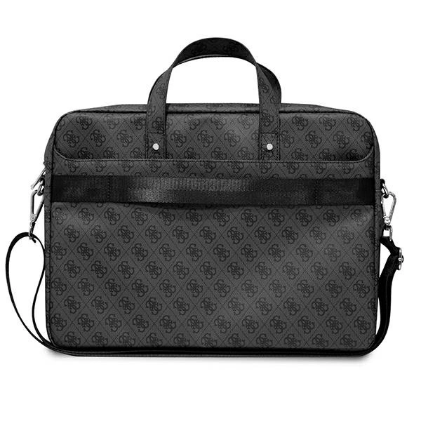 Guess Saffiano 4G Triangle Logo krepšys 16'' nešiojamam kompiuteriui – juodas - Image 3