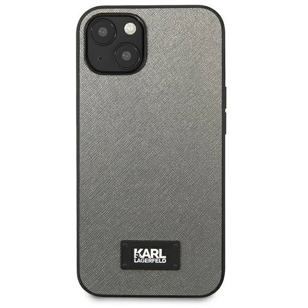 Karl Lagerfeld KLHCP13SSFMP2DG iPhone 13 mini 5,4" sidabrinis kietas dėklas Saffiano Plaque - Image 3