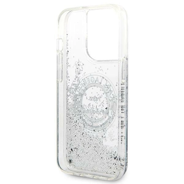 Karl Lagerfeld KLHCP14LLCRSGRS iPhone 14 Pro 6,1" sidabrinis kietas dėklas Liquid Glitter RSG - Image 7