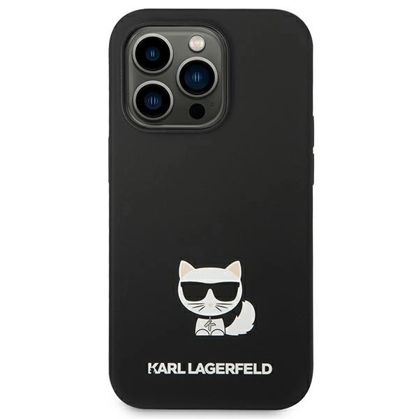 Karl Lagerfeld KLHCP14LSLCTBK iPhone 14 Pro 6,1" juodas kietas dėklas Silicone Choupette Body - Image 3