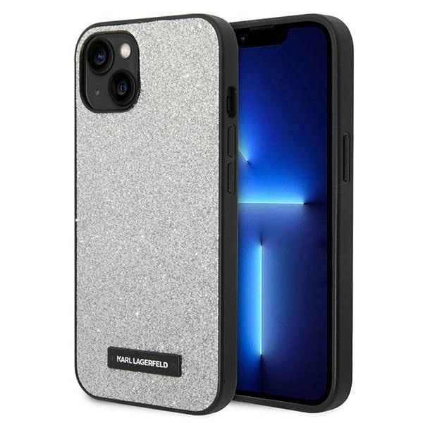 Karl Lagerfeld KLHCP14MG2ELS iPhone 14 Plus 6.7 "hardcase silver / silver Glitter Plaque Logo