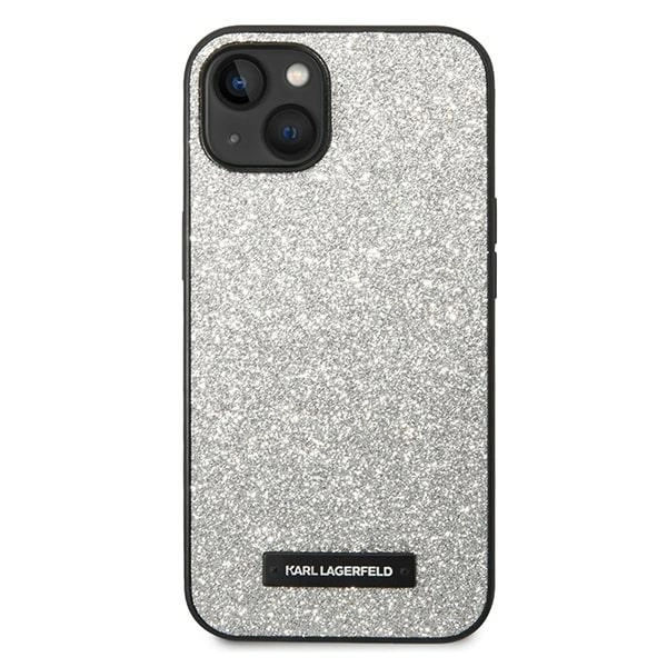 Karl Lagerfeld KLHCP14MG2ELS iPhone 14 Plus 6,7" sidabrinis kietas dėklas Glitter Plaque Logo - Image 3