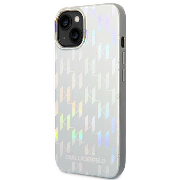 Karl Lagerfeld KLHCP14MLGMMSV3 iPhone 14 Plus 6,7" sidabrinis kietas dėklas Monogram Iridescent - Image 2