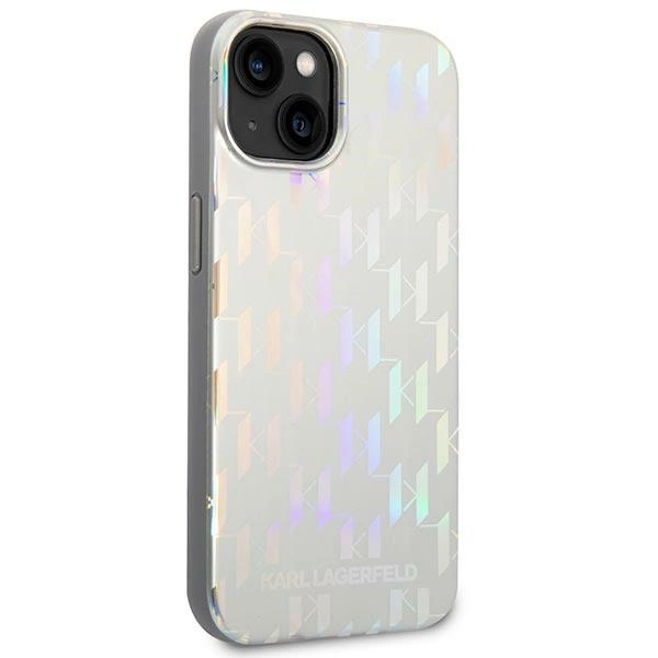 Karl Lagerfeld KLHCP14MLGMMSV3 iPhone 14 Plus 6,7" sidabrinis kietas dėklas Monogram Iridescent - Image 4