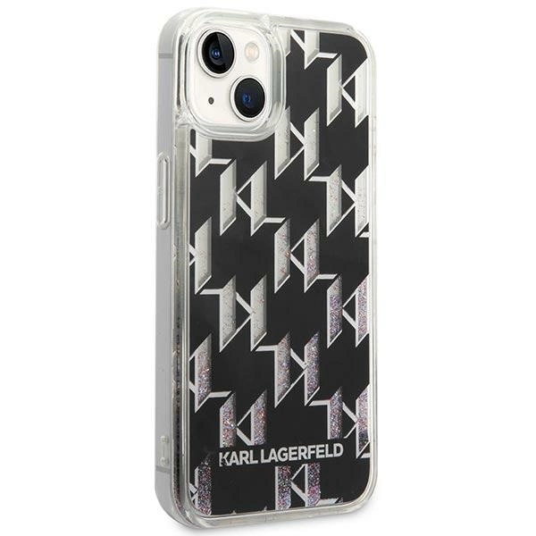 Karl Lagerfeld KLHCP14MLMNMK iPhone 14 Plus 6,7" juodas kietas dėklas Liquid Glitter Monogram - Image 4