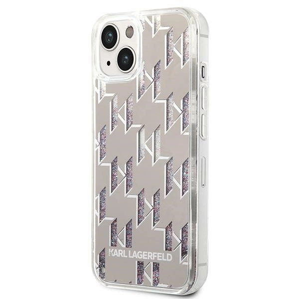 Karl Lagerfeld KLHCP14MLMNMS iPhone 14 Plus 6,7" sidabrinis kietas dėklas Liquid Glitter Monogram - Image 2