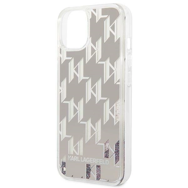 Karl Lagerfeld KLHCP14MLMNMS iPhone 14 Plus 6,7" sidabrinis kietas dėklas Liquid Glitter Monogram - Image 6