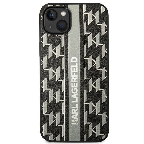 Karl Lagerfeld KLHCP14MPGKLSKG iPhone 14 Plus 6,7" pilkas kietas dėklas Monogram Stripe - Image 3
