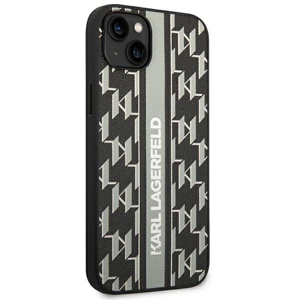 Karl Lagerfeld KLHCP14MPGKLSKG iPhone 14 Plus 6,7" pilkas kietas dėklas Monogram Stripe - Image 4
