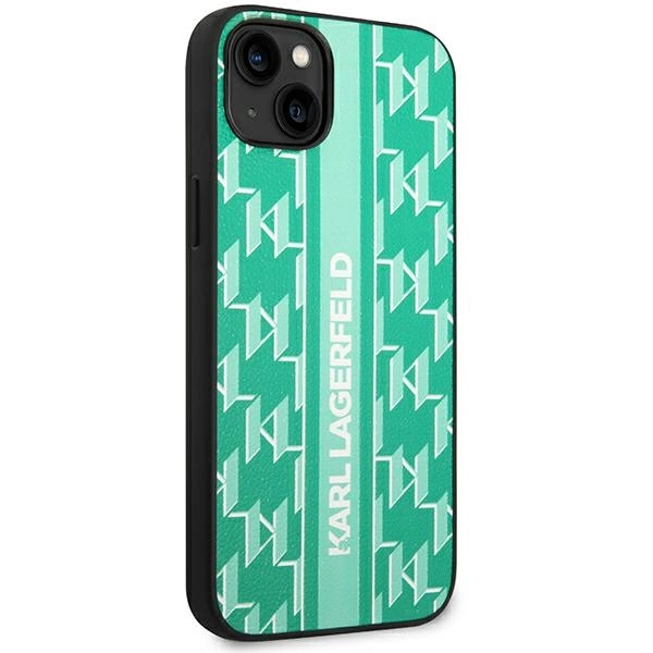 Karl Lagerfeld KLHCP14MPGKLSKN iPhone 14 Plus 6,7" žalias kietas dėklas Monogram Stripe - Image 4