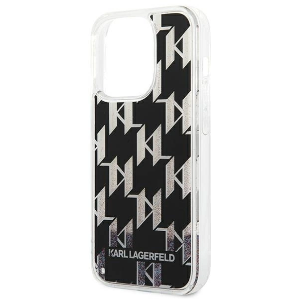 Karl Lagerfeld KLHCP14XLMNMK iPhone 14 Pro Max 6,7" juodas kietas dėklas Liquid Glitter Monogram - Image 6