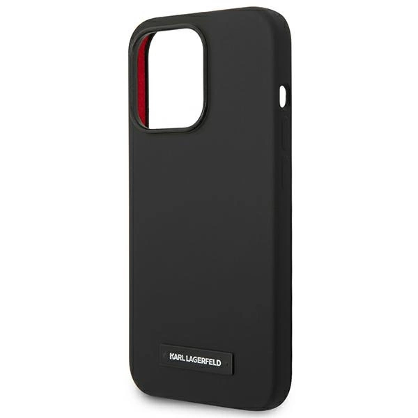 Karl Lagerfeld KLHMP14LSLMP1K iPhone 14 Pro 6,1" juodas kietas dėklas Silicone Plaque MagSafe - Image 6