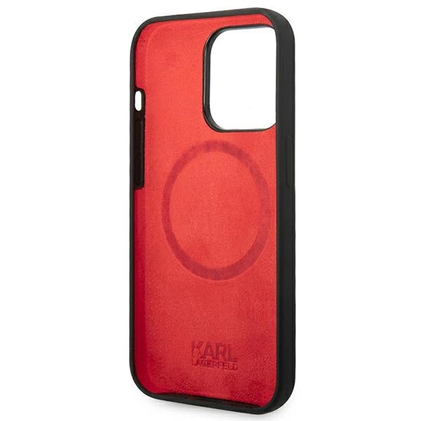 Karl Lagerfeld KLHMP14LSLMP1K iPhone 14 Pro 6,1" juodas kietas dėklas Silicone Plaque MagSafe - Image 7