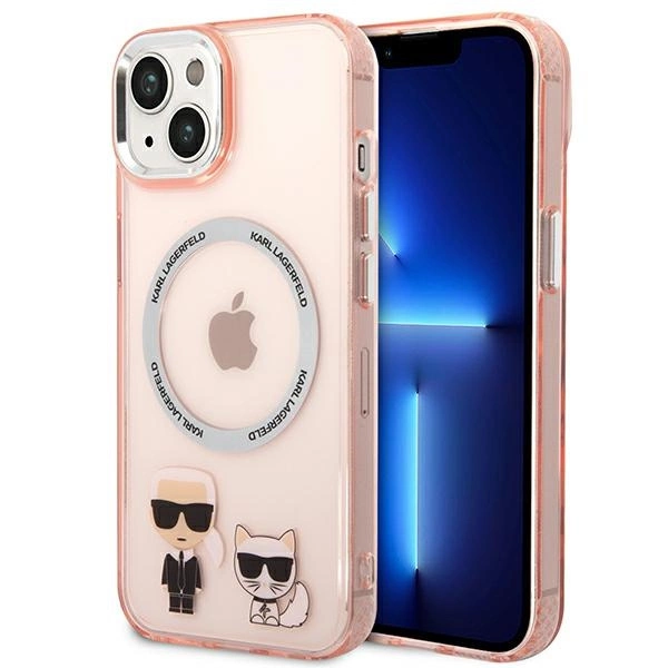 Karl Lagerfeld KLHMP14MHKCP iPhone 14 Plus 6.7 "hardcase pink / pink Karl & Choupette Aluminum Magsafe
