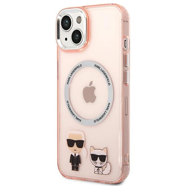 Karl Lagerfeld KLHMP14MHKCP iPhone 14 Plus 6,7" rožinis kietas dėklas Karl & Choupette Aluminum MagSafe - Image 2