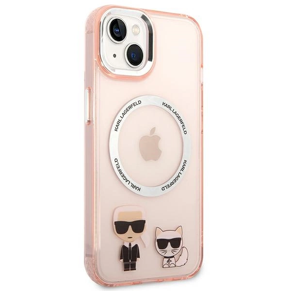 Karl Lagerfeld KLHMP14MHKCP iPhone 14 Plus 6,7" rožinis kietas dėklas Karl & Choupette Aluminum MagSafe - Image 4
