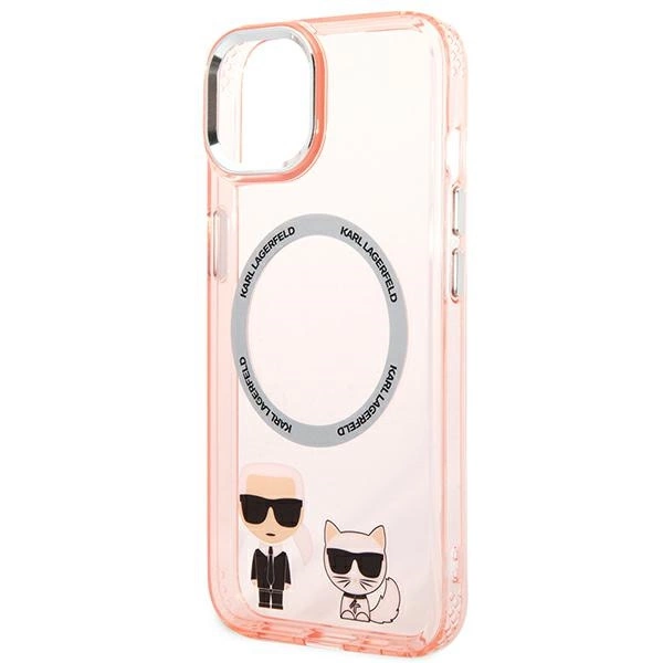 Karl Lagerfeld KLHMP14MHKCP iPhone 14 Plus 6,7" rožinis kietas dėklas Karl & Choupette Aluminum MagSafe - Image 6