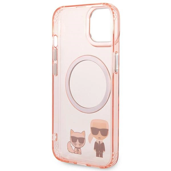 Karl Lagerfeld KLHMP14MHKCP iPhone 14 Plus 6,7" rožinis kietas dėklas Karl & Choupette Aluminum MagSafe - Image 7