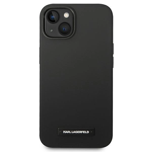 Karl Lagerfeld KLHMP14MSLMP1K iPhone 14 Plus 6,7" juodas kietas dėklas Silicone Plaque MagSafe - Image 3