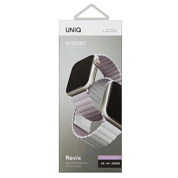 Uniq Revix dirželis Apple Watch 1/2/3/4/5/6/7/8/SE/SE2/Ultra 42/44/45/49mm – alyvinis ir baltas - Image 10