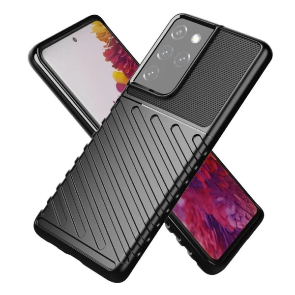 Thunder Case dėklas Samsung Galaxy S23 Ultra – silikoninis apsauginis, juodas - Image 12