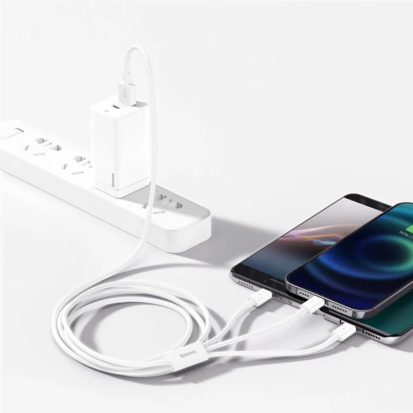 Baseus Superior 3in1 laidas – USB Lightning / USB-C / micro USB 3.5A 1,5 m, baltas (CAMLTYS-02) - Image 8