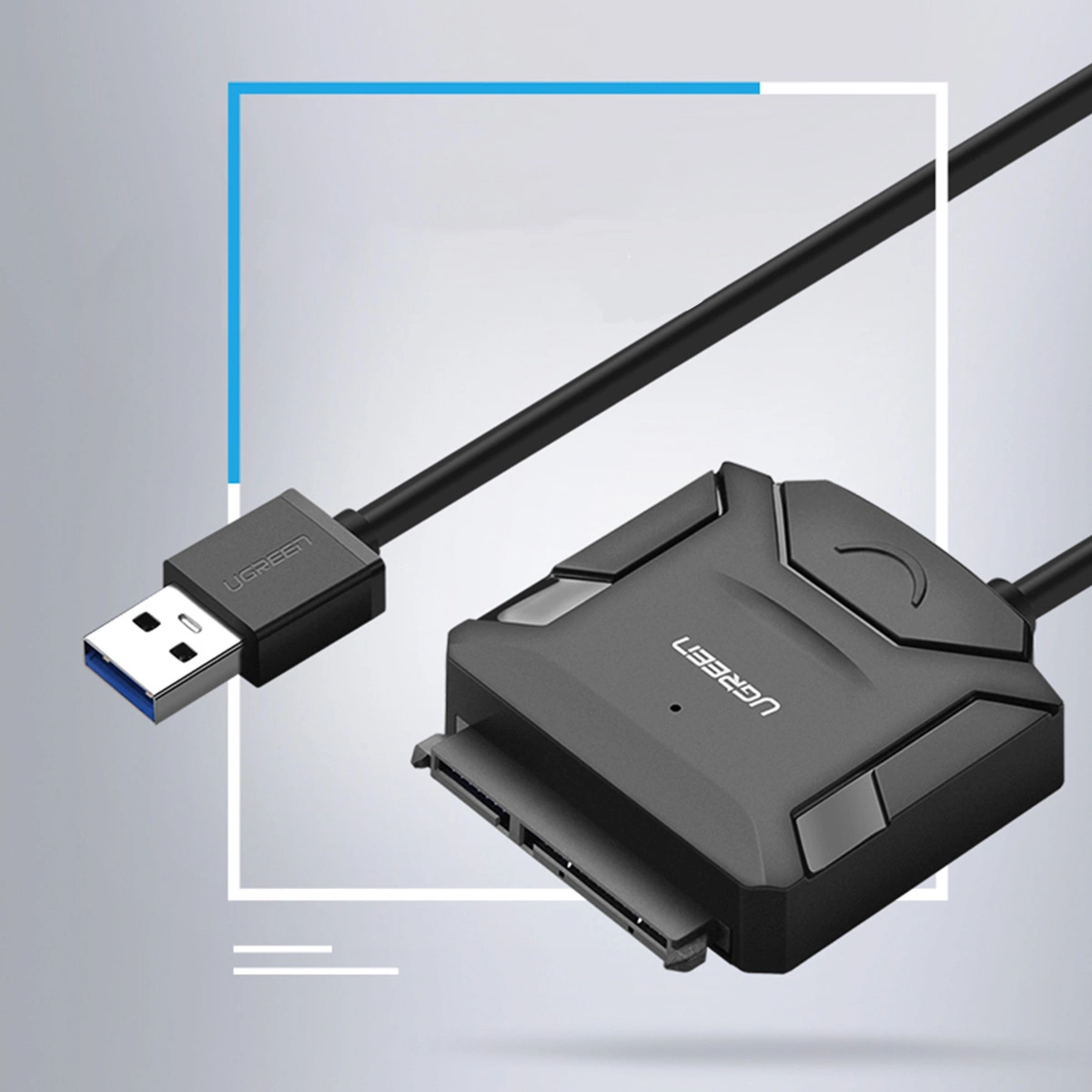 Ugreen adapterio kabelis 2,5'' / 3,5'' diskams (USB-A 3.0 - SATA) – juodas (CR108) - Image 2