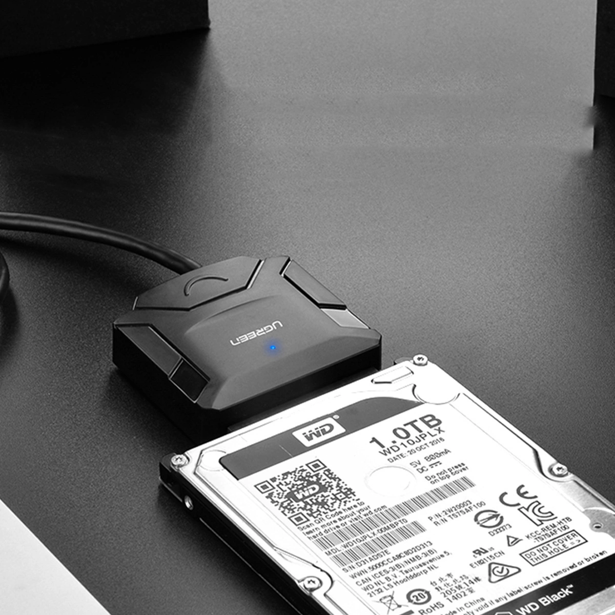 Ugreen adapterio kabelis 2,5'' / 3,5'' diskams (USB-A 3.0 - SATA) – juodas (CR108) - Image 3