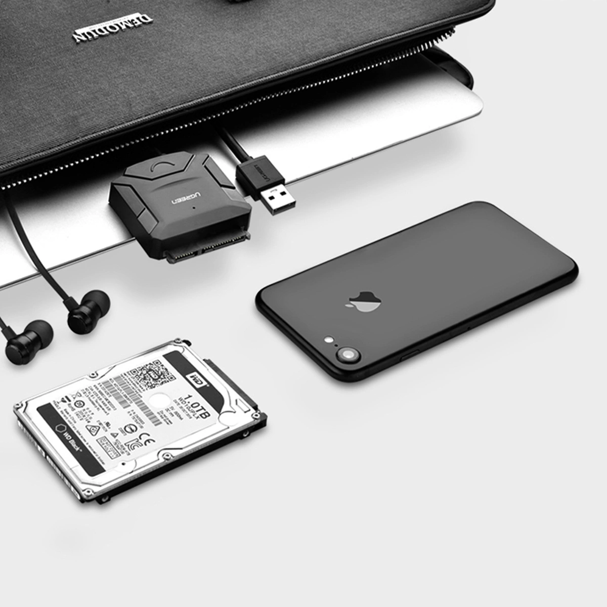 Ugreen adapterio kabelis 2,5'' / 3,5'' diskams (USB-A 3.0 - SATA) – juodas (CR108) - Image 6